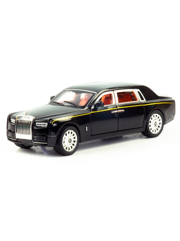 Металлическая машинка 1:32 «Rolls-Royce Phantom» М923B инерционная, свет, звук / Черный