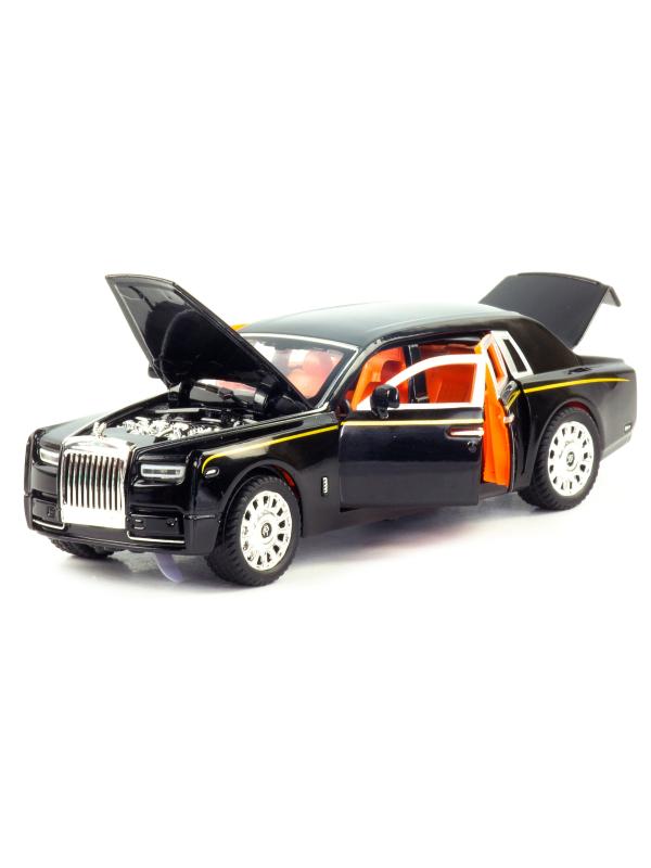 Металлическая машинка 1:32 «Rolls-Royce Phantom» М923B инерционная, свет, звук / Черный