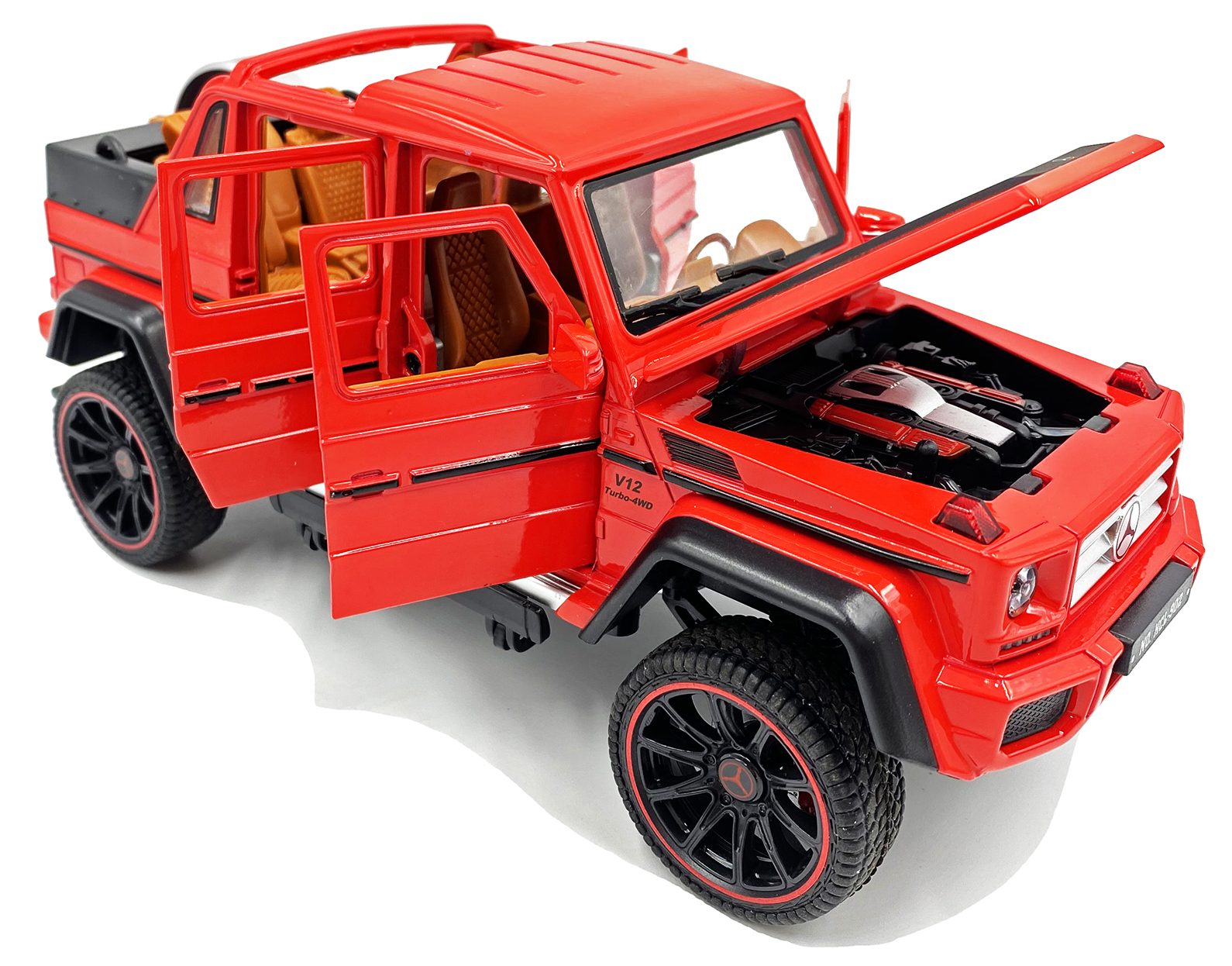 Металлическая машинка HCL 1:22 «Mercedes-Benz G63» HCL-902A, 22 см., инерционная, свет, звук / Красный