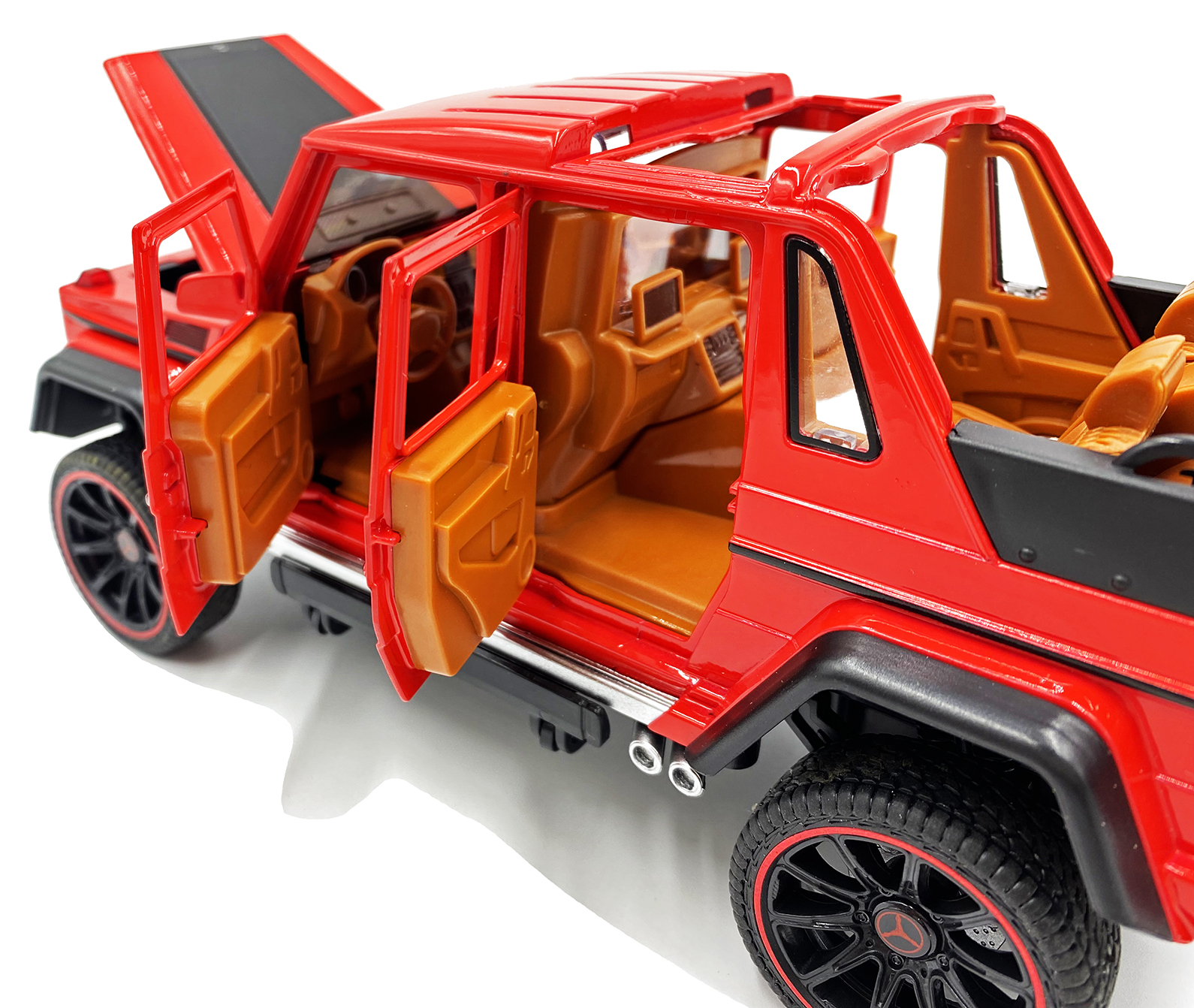 Металлическая машинка HCL 1:22 «Mercedes-Benz G63» HCL-902A, 22 см., инерционная, свет, звук / Красный