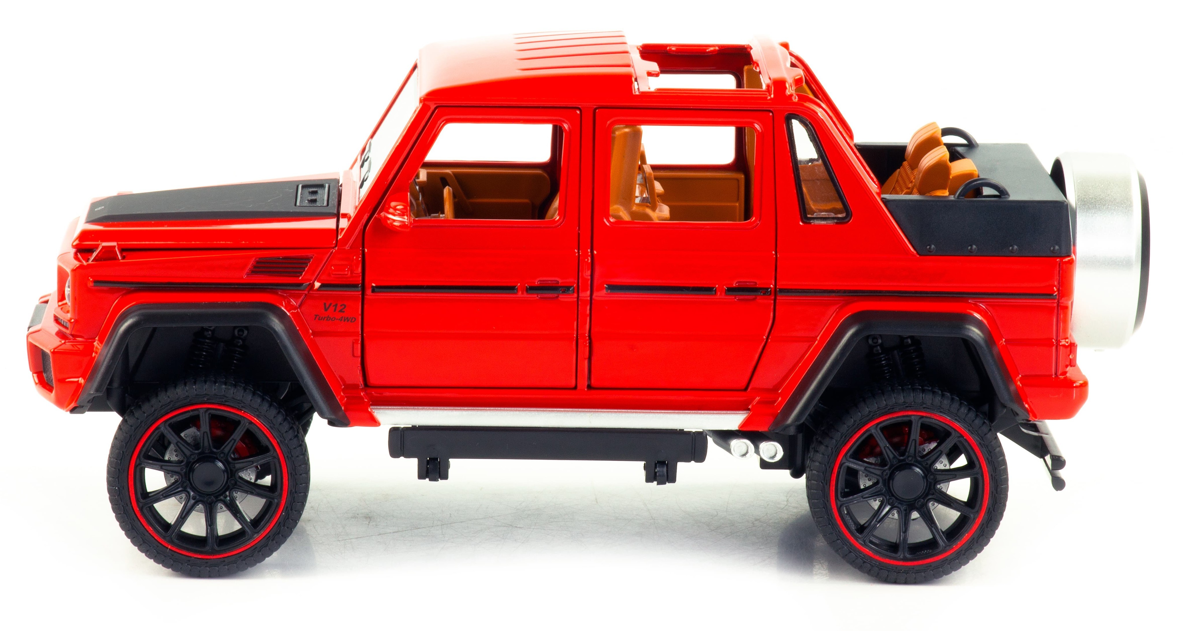 Металлическая машинка HCL 1:22 «Mercedes-Benz G63» HCL-902A, 22 см., инерционная, свет, звук / Красный