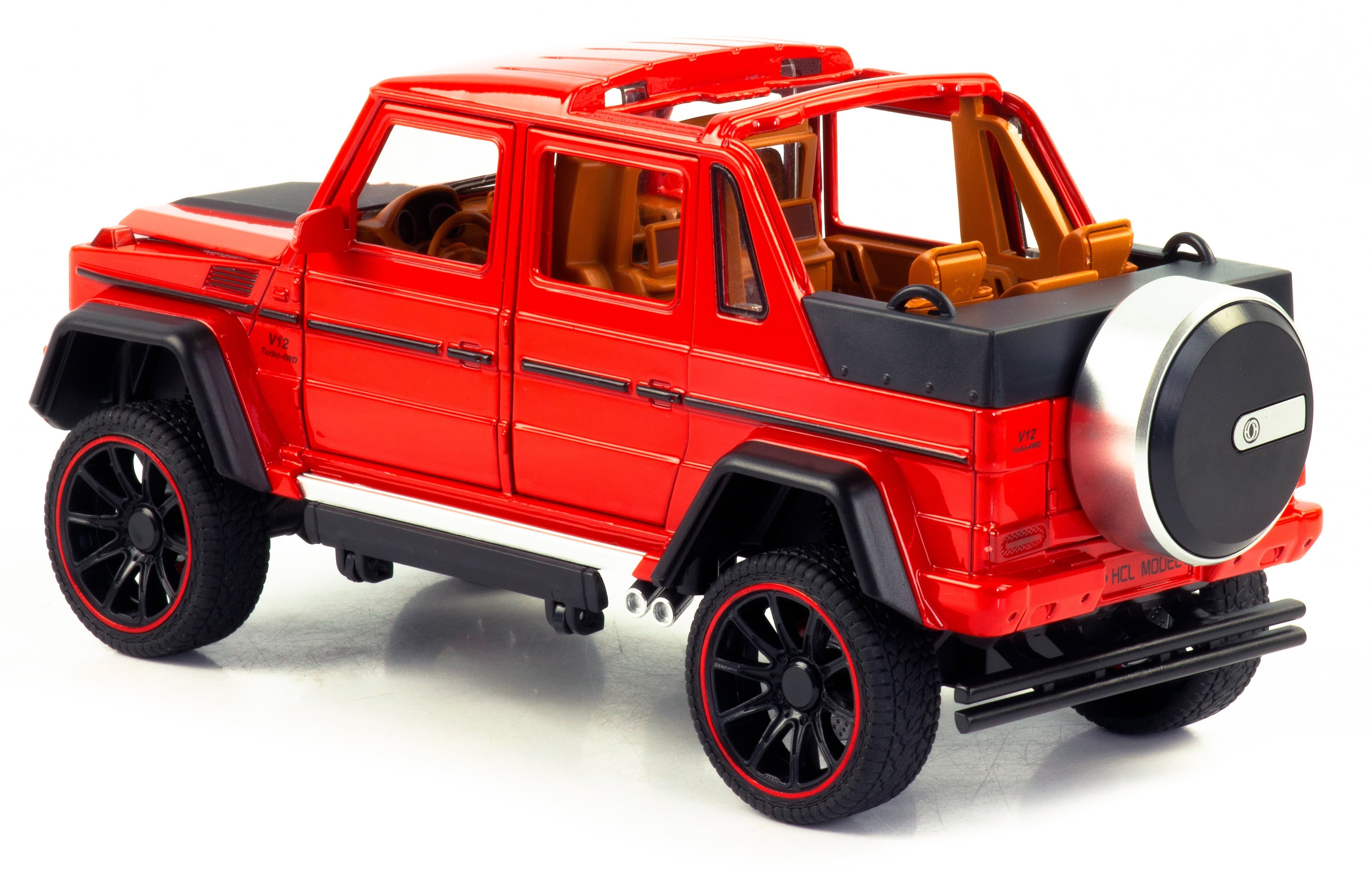 Металлическая машинка HCL 1:22 «Mercedes-Benz G63» HCL-902A, 22 см., инерционная, свет, звук / Красный