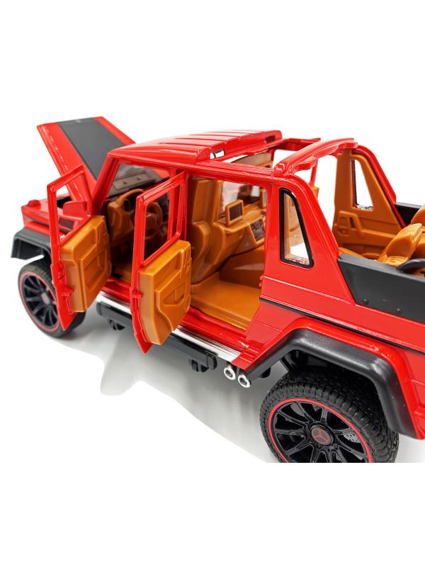 Металлическая машинка HCL 1:22 «Mercedes-Benz G63» HCL-902A, 22 см., инерционная, свет, звук / Красный