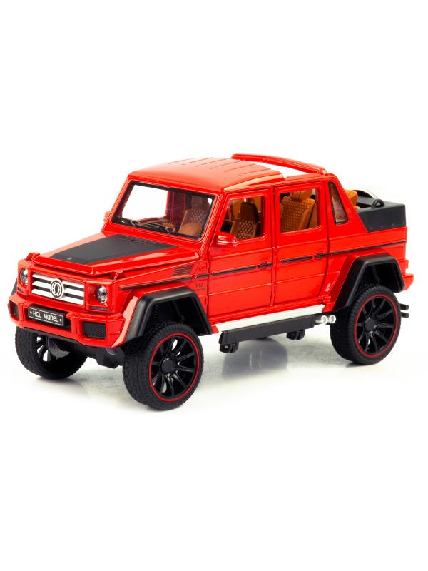 Металлическая машинка HCL 1:22 «Mercedes-Benz G63» HCL-902A, 22 см., инерционная, свет, звук / Красный