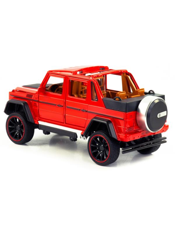 Металлическая машинка HCL 1:22 «Mercedes-Benz G63» HCL-902A, 22 см., инерционная, свет, звук / Красный