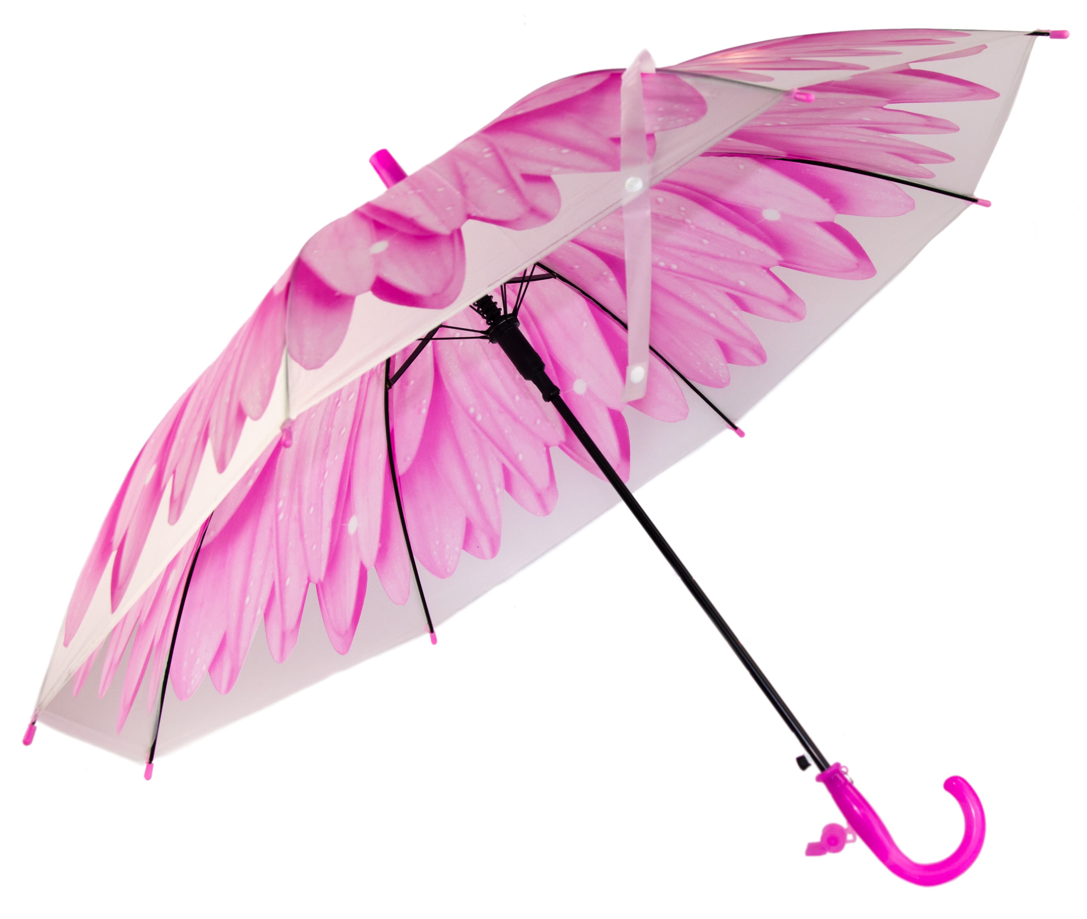 Зонтик детский «Гербера» матовый, со свистком, 50 см. 45604 / Светло-розовый