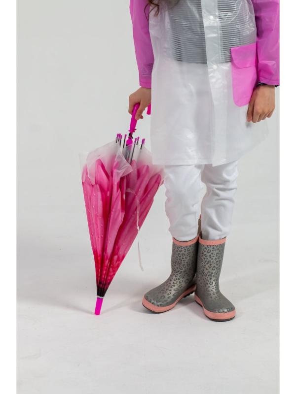 Зонтик детский «Гербера» матовый, со свистком, 50 см. 45604 / Светло-розовый