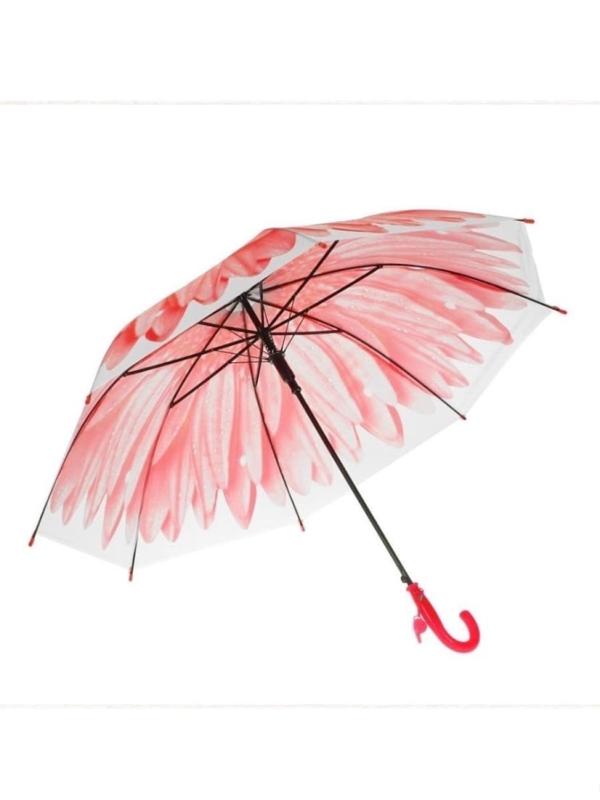 Зонтик детский «Гербера» матовый, со свистком, 50 см. Н45604 / Красный