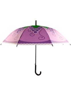 Зонтик детский «Фрукты: Виноград» матовый, со свистком, 66 см. 45725 / Фиолетовый