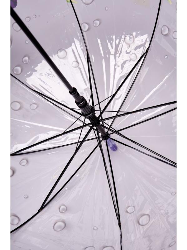 Зонтик детский «Цветы» прозрачный, 82 см. 49793 / Фиолетовый