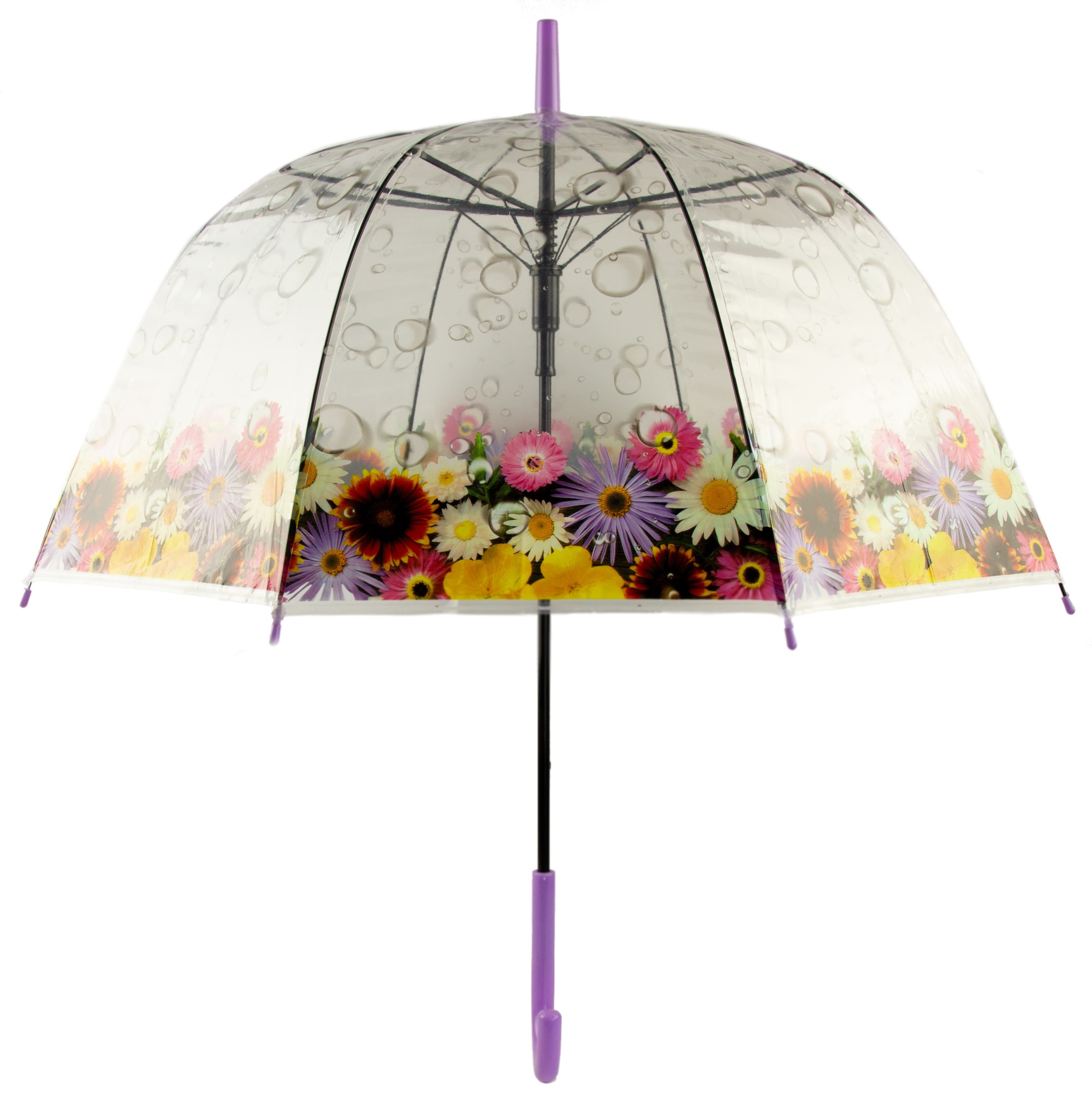 Зонтик детский «Цветы» прозрачный, 82 см. Н49793 / Сиреневый