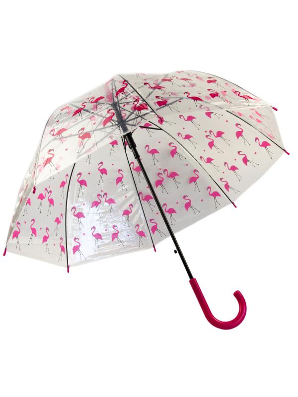 Зонтик детский «Фламинго» купольный, прозрачный, 50 см. Н49792 / Красный