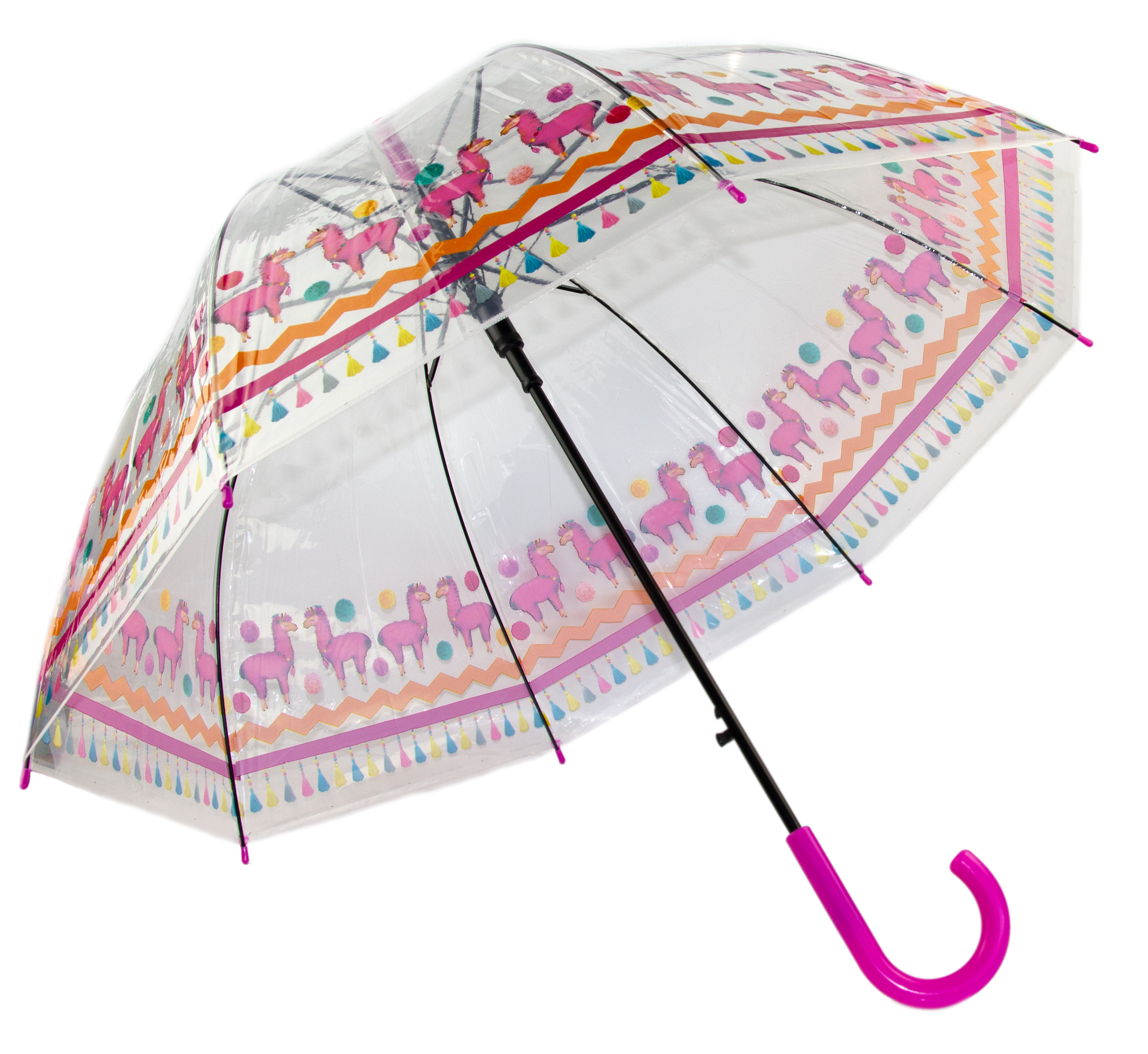 Зонтик детский «Ламы» купольный, прозрачный, 50 см. Н49792 / Розовый