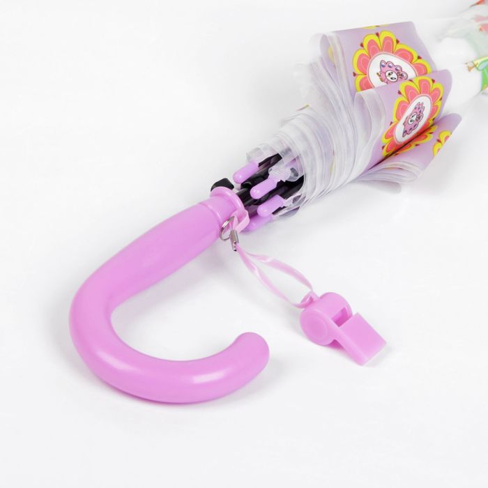 Зонтик детский Павлины со свистком, полуавтомат, 80 см., 49797 / Фиолетовый