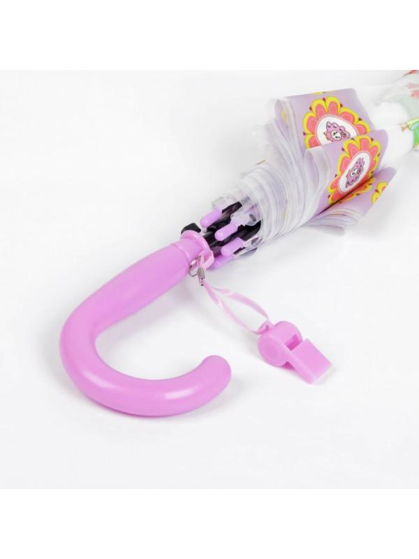 Зонтик детский Павлины со свистком, полуавтомат, 80 см., 49797 / Фиолетовый