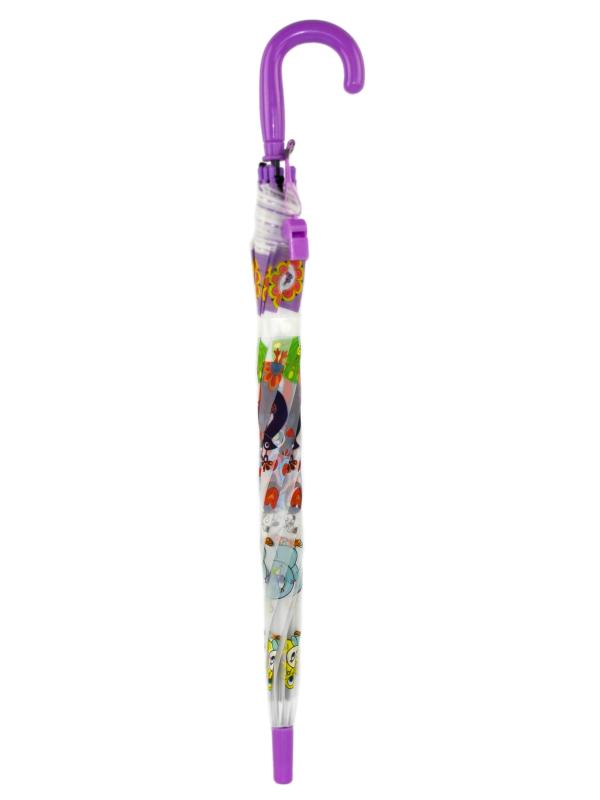 Зонтик детский Павлины со свистком, полуавтомат, 80 см., 49797 / Фиолетовый