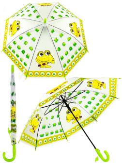 Зонтик детский со свистком, полуавтомат, 80 см., 49797 / Лягушата