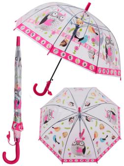 Зонтик детский «Совы» матовый, со свистком, 50 см. Н47230 / Розовый