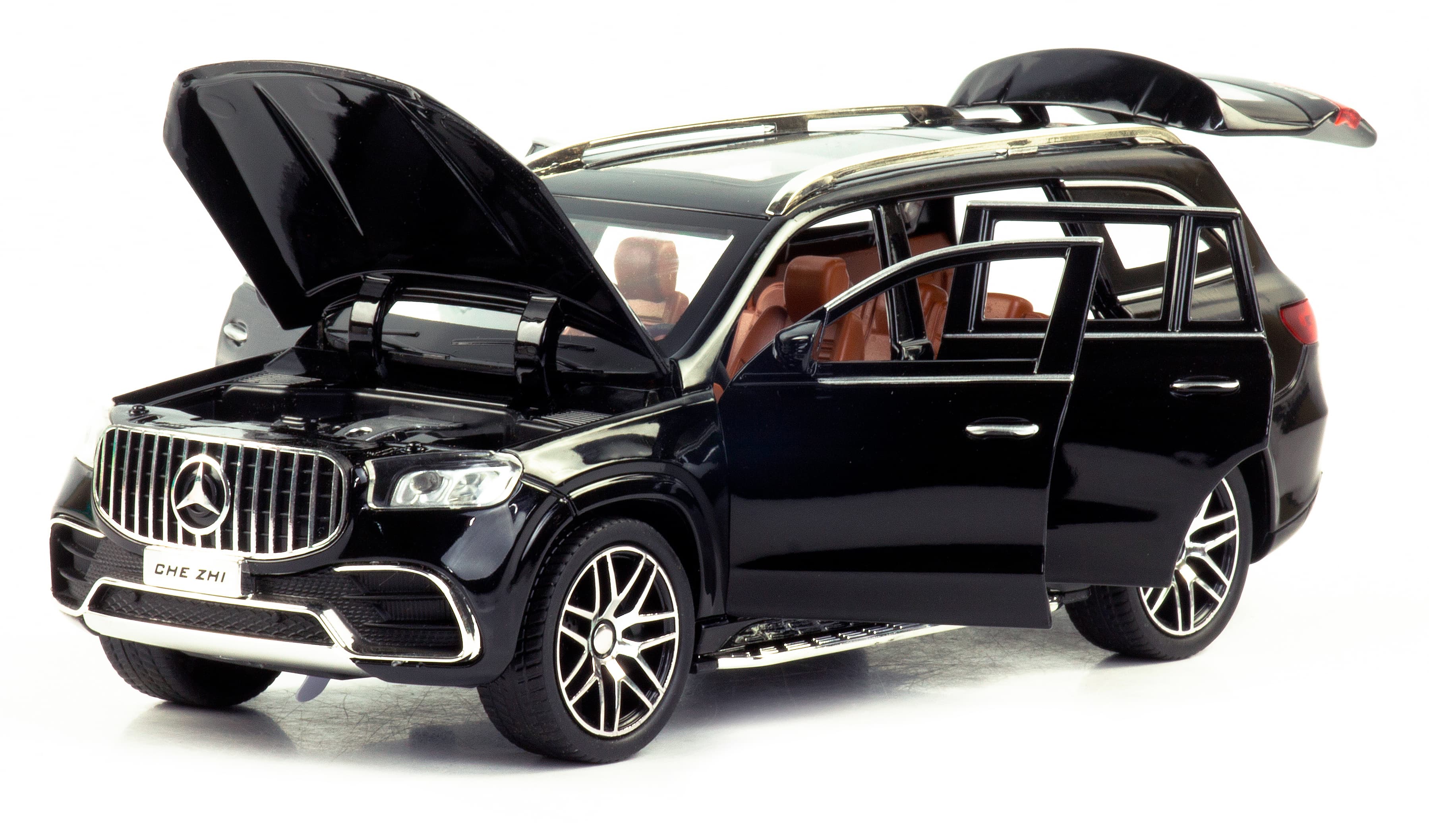 Металлическая машинка Che Zhi 1:24 «Mercedes-Benz GLS 600» CZ134A, 21 см., инерционная, свет, звук / Микс