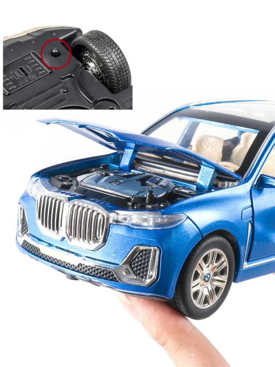 Металлическая машинка Che Zhi 1:24 «BMW X7» CZ115A, 20.5 см., свет и звук, инерционная / Микс