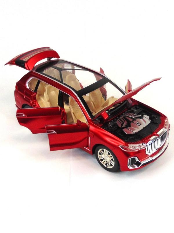 Металлическая машинка Che Zhi 1:24 «BMW X7» CZ115A, 20.5 см., свет и звук, инерционная / Микс