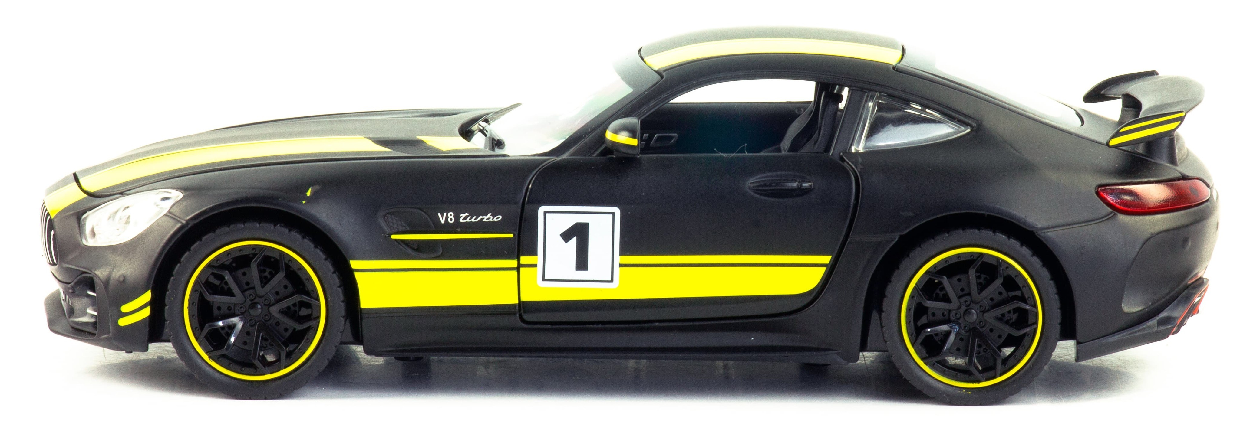 Металлическая машинка Che Zhi 1:24 «Mercedes AMG GT» CZ30A, 20.5 см. инерционная, свет, звук / Черный