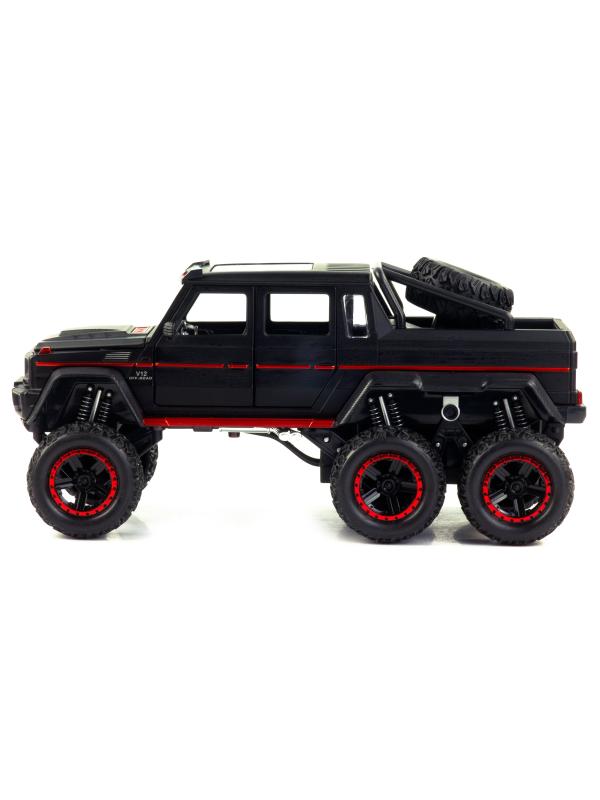 Металлическая машинка Che Zhi 1:22 «Mercedes-Benz G-Class AMG 6х6» CZ122A, 23,5 см., свет и звук, инерционная / Черный