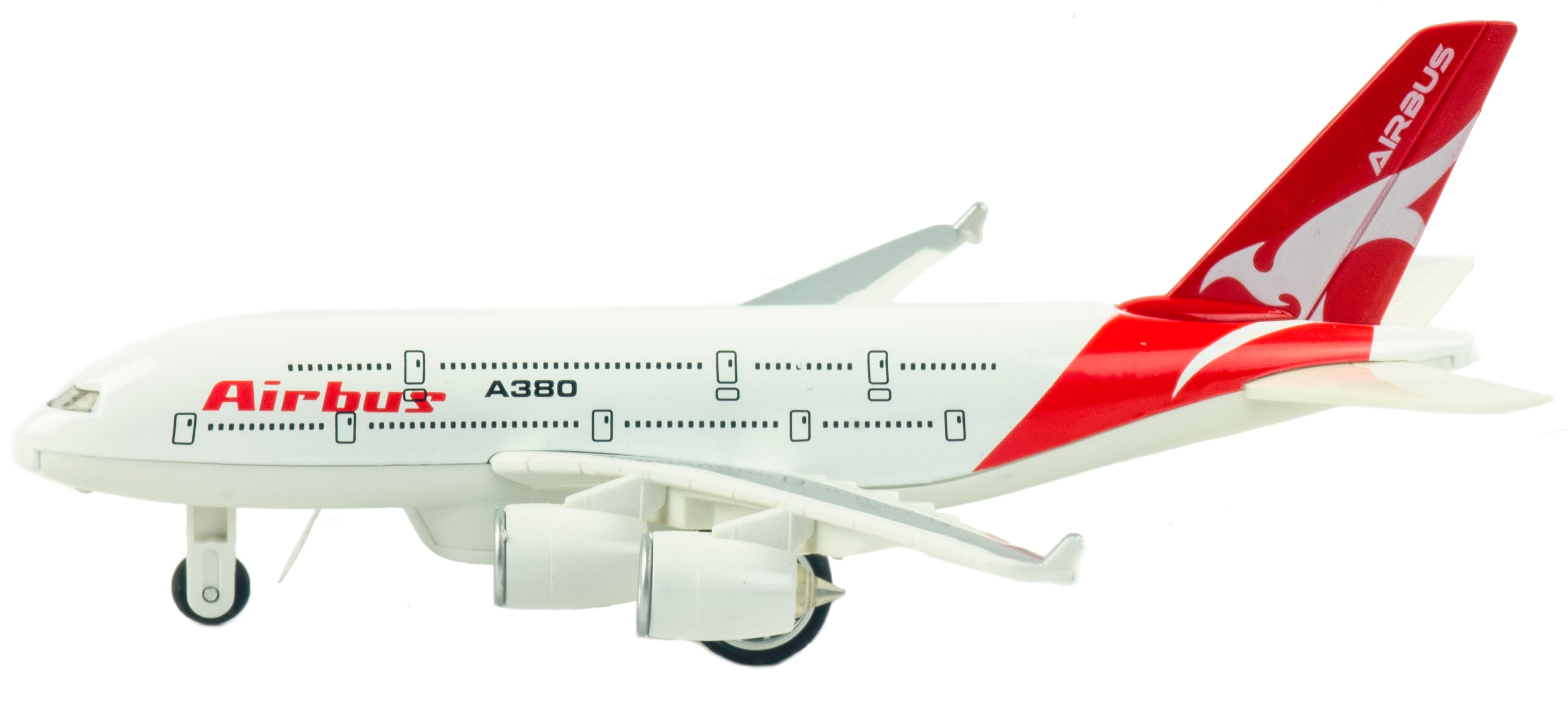 Металлический самолет 1:270 «AirBus A380» A380, 22 см., инерционный свет, звук / Микс