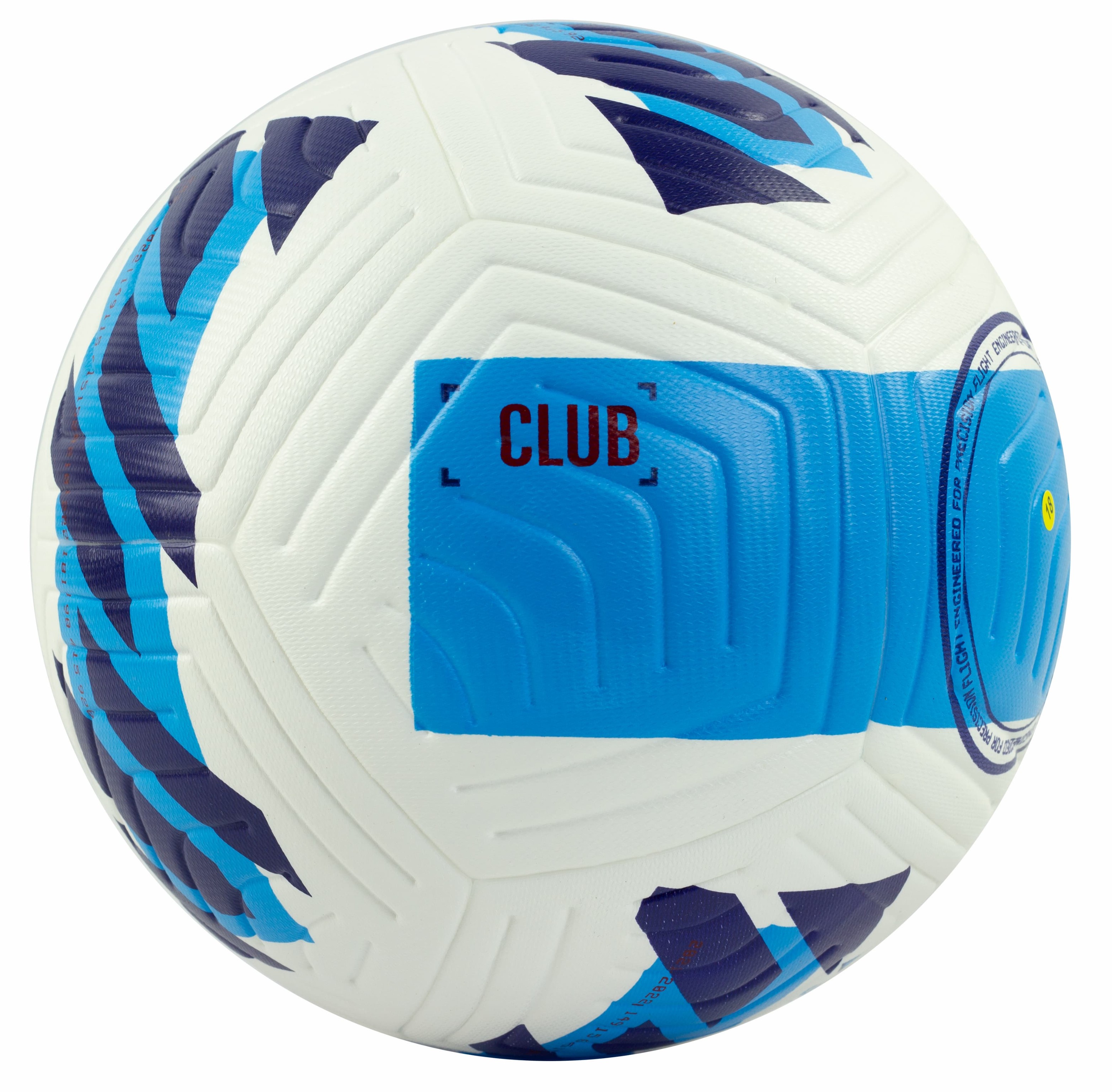 Футбольный мяч Club Elite Strike F33948, размер 5, 12 панелей / Бело-голубой