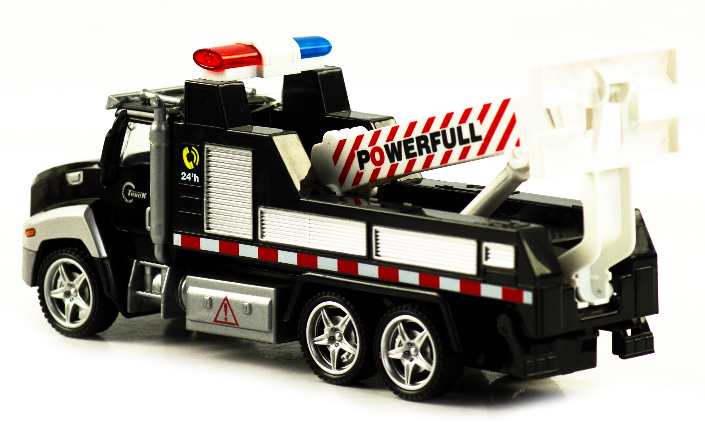 Металлическая машинка WGT Car 1:48 «Полиция S.W.A.T. Эвакуатор» 2213-10, 21 см, инерционная / Черно-белый