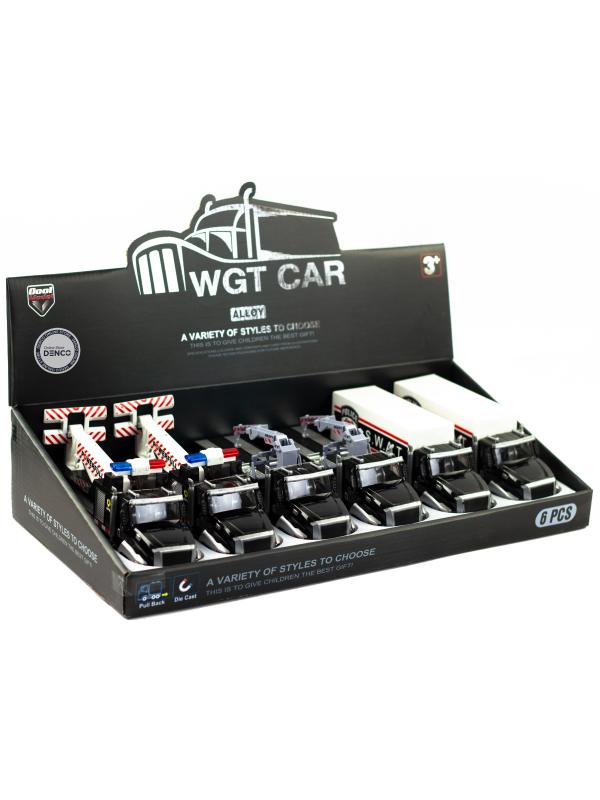 Металлическая машинка WGT Car 1:48 «Полиция S.W.A.T. Грузовик» 2213-10, 21 см, инерционная / Черно-белый