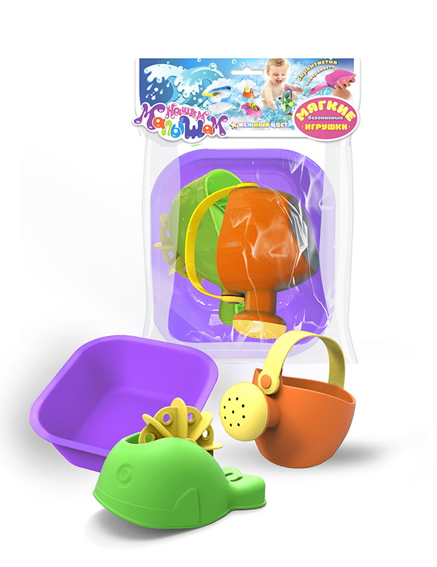 Игрушка для ванны (ванночка, лейка малая, кит)