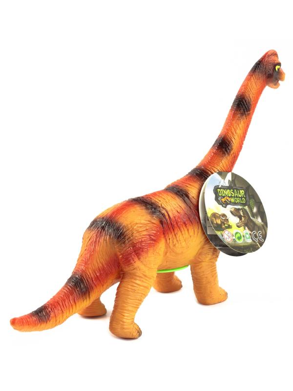 Набор фигурок Резиновых Динозавров 1847 Dinosaur World в дисплее со звуком / 4 шт.