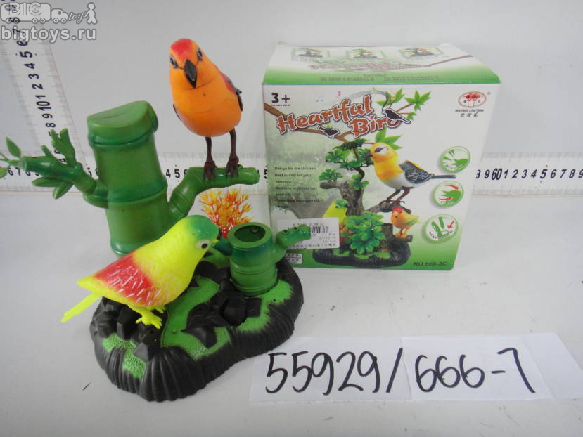 птички на дереве на бат. 2шт. (поют и двигаются)