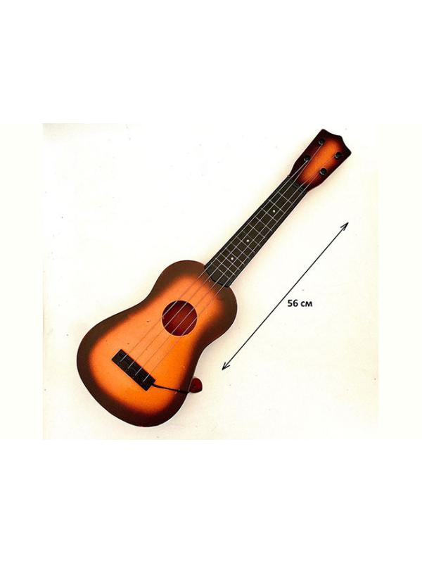 Гитара детская 4-х струнная (Укулеле) 130А7, 56 см., с опалом / Коричневая