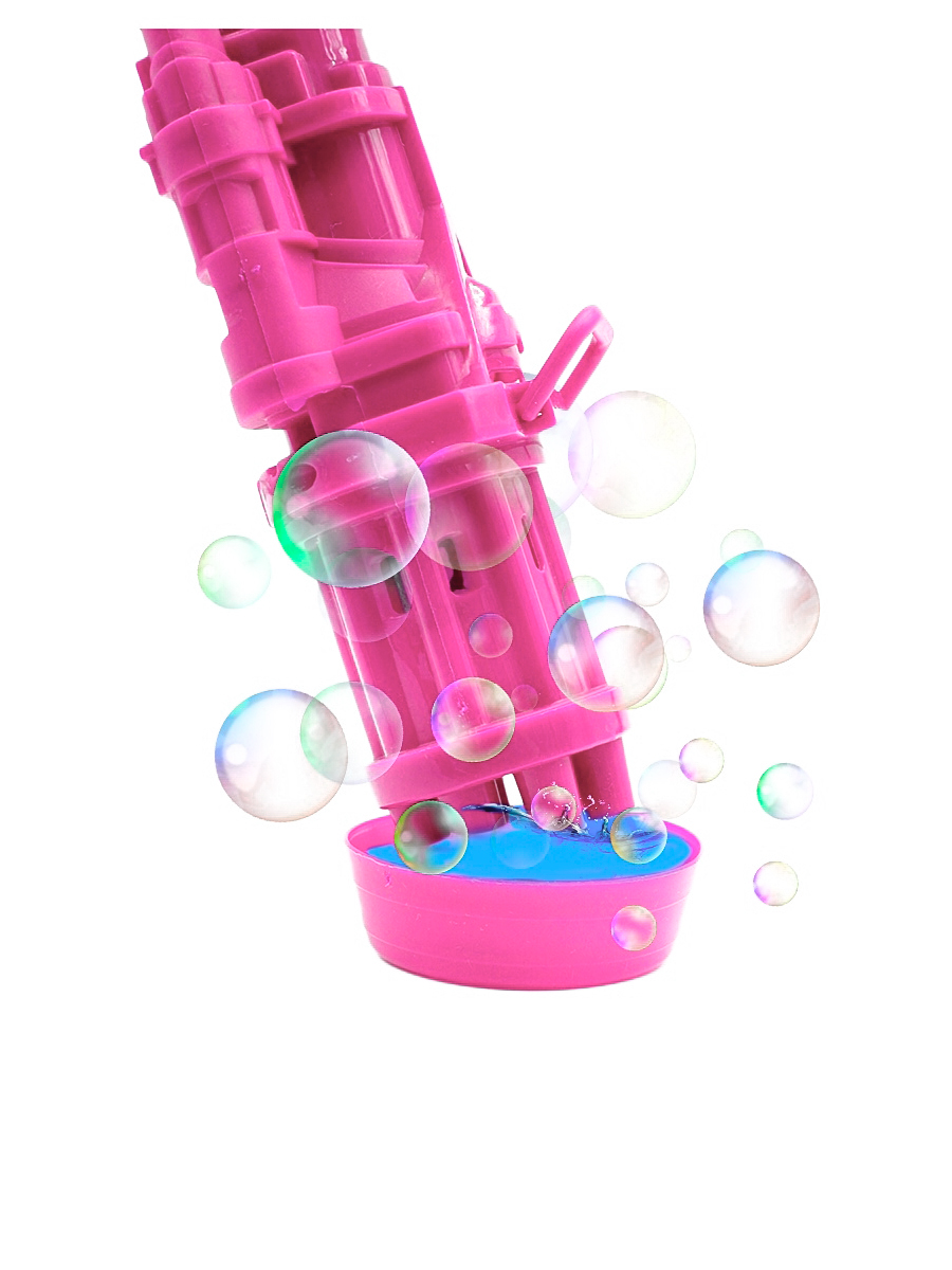 Пистолет-генератор мыльных пузырей «Bubble Blaster» на батарейках, со светом  3939-130 / Розовый