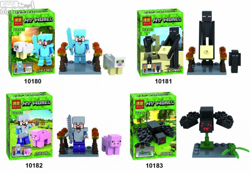 Конструктор LARI Мой мир фигурка с аксесс. 4 вида