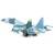 Металлический военный самолет истребитель «СУ-35» HW777-17 22 см., инерционный, свет, звук / Голубой