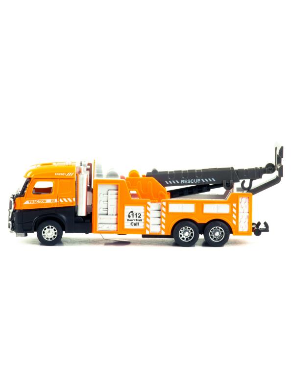 Металлическая машинка «Городская техника: Эвакуатор» 255D4, 17 см, инерционная / Оранжевый