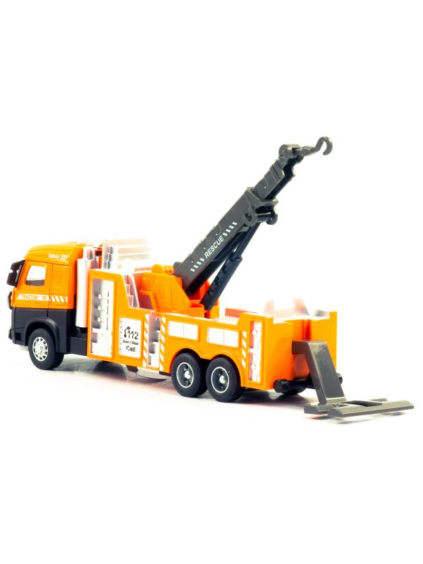 Металлическая машинка «Городская техника: Эвакуатор» 255D4, 17 см, инерционная / Оранжевый