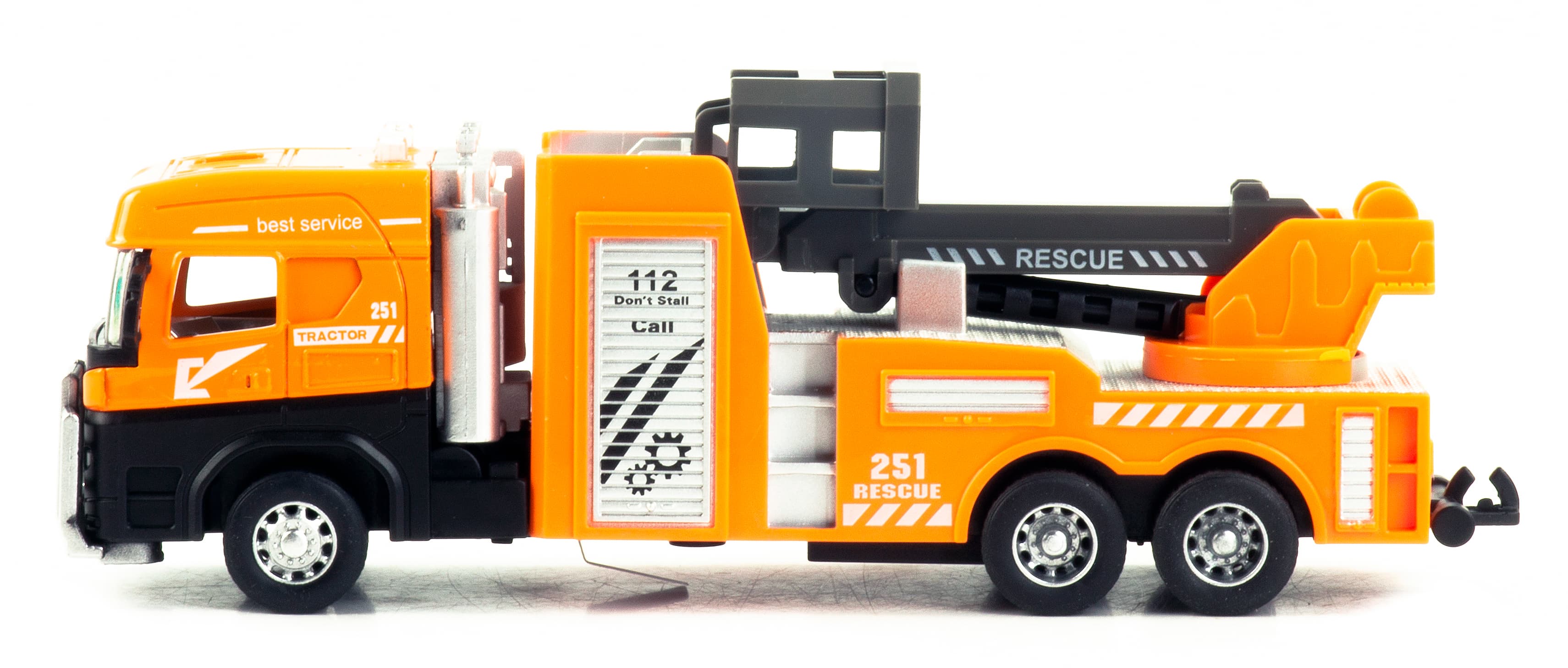 Металлическая машинка «Городская техника: Подъемник» 255D4, 17 см, инерционная / Оранжевый