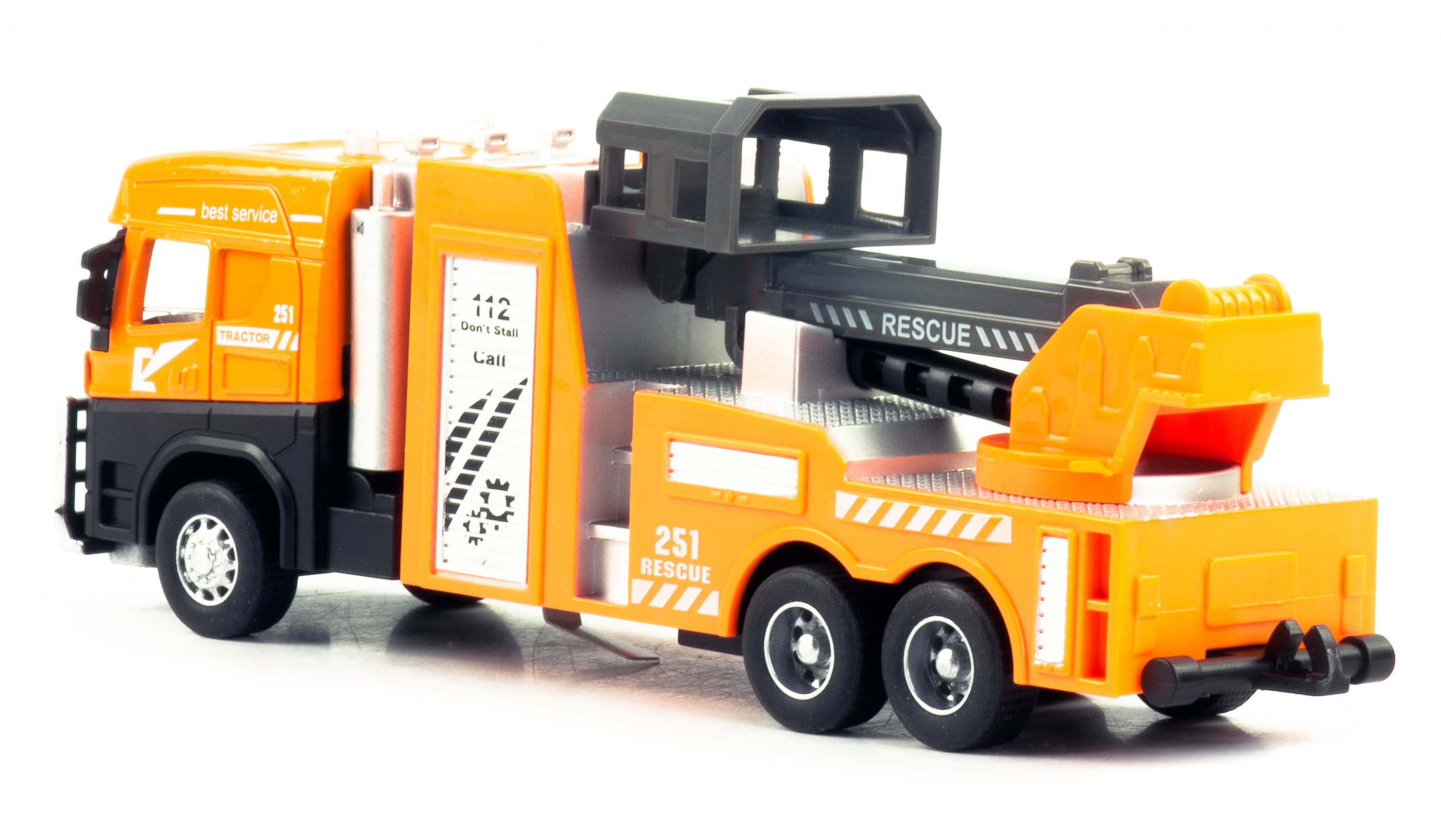 Металлическая машинка «Городская техника: Подъемник» 255D4, 17 см, инерционная / Оранжевый