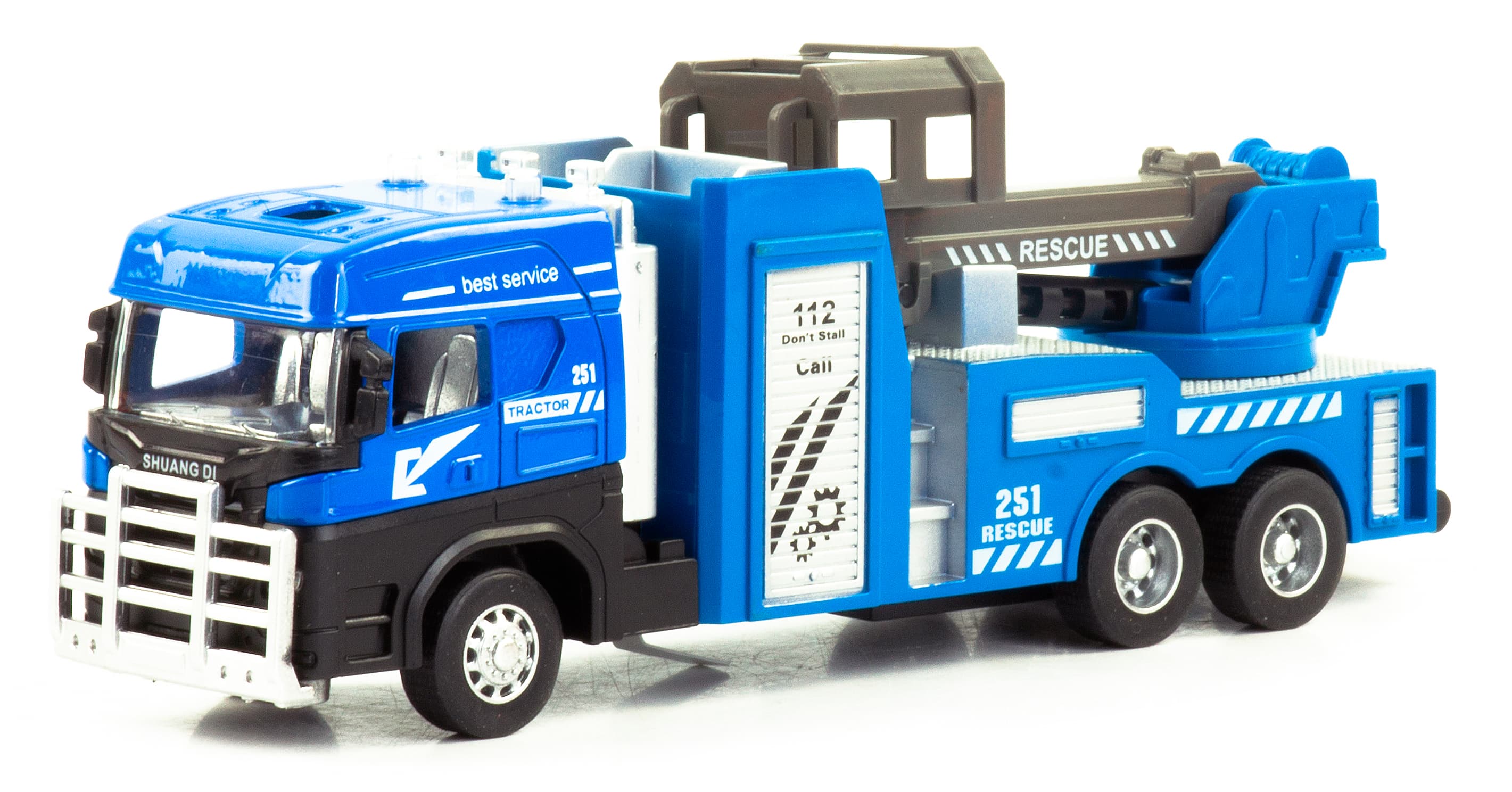 Металлическая машинка «Городская техника: Подъемник» 255D4, 17 см, инерционная / Голубой