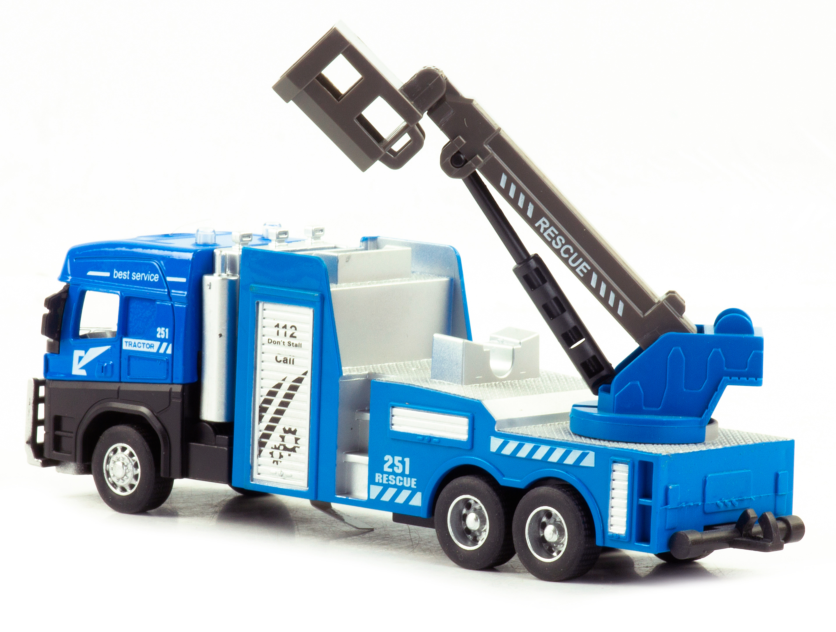 Металлическая машинка «Городская техника: Подъемник» 255D4, 17 см, инерционная / Голубой