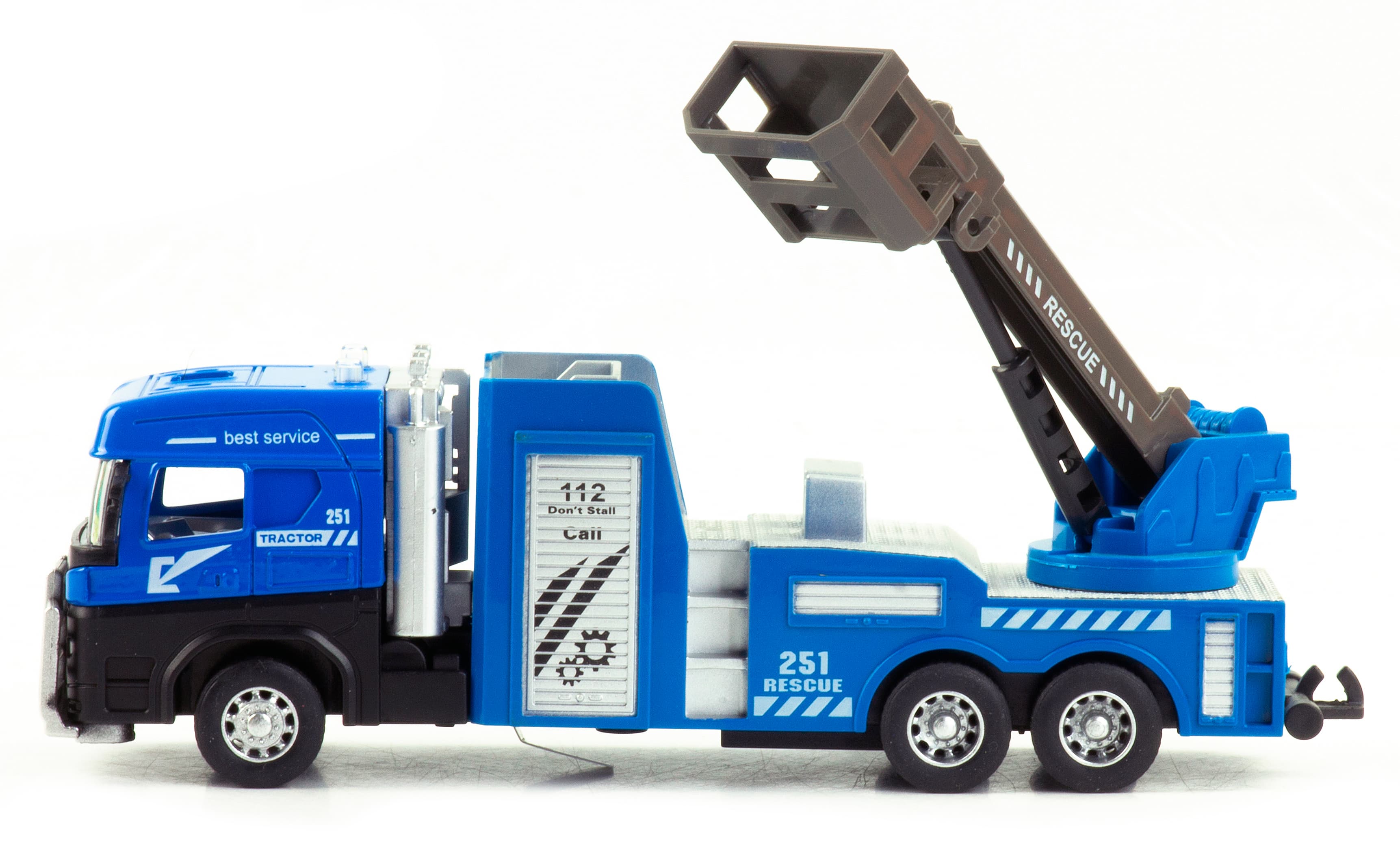 Металлическая машинка «Городская техника: Подъемник» 255D4, 17 см, инерционная / Голубой