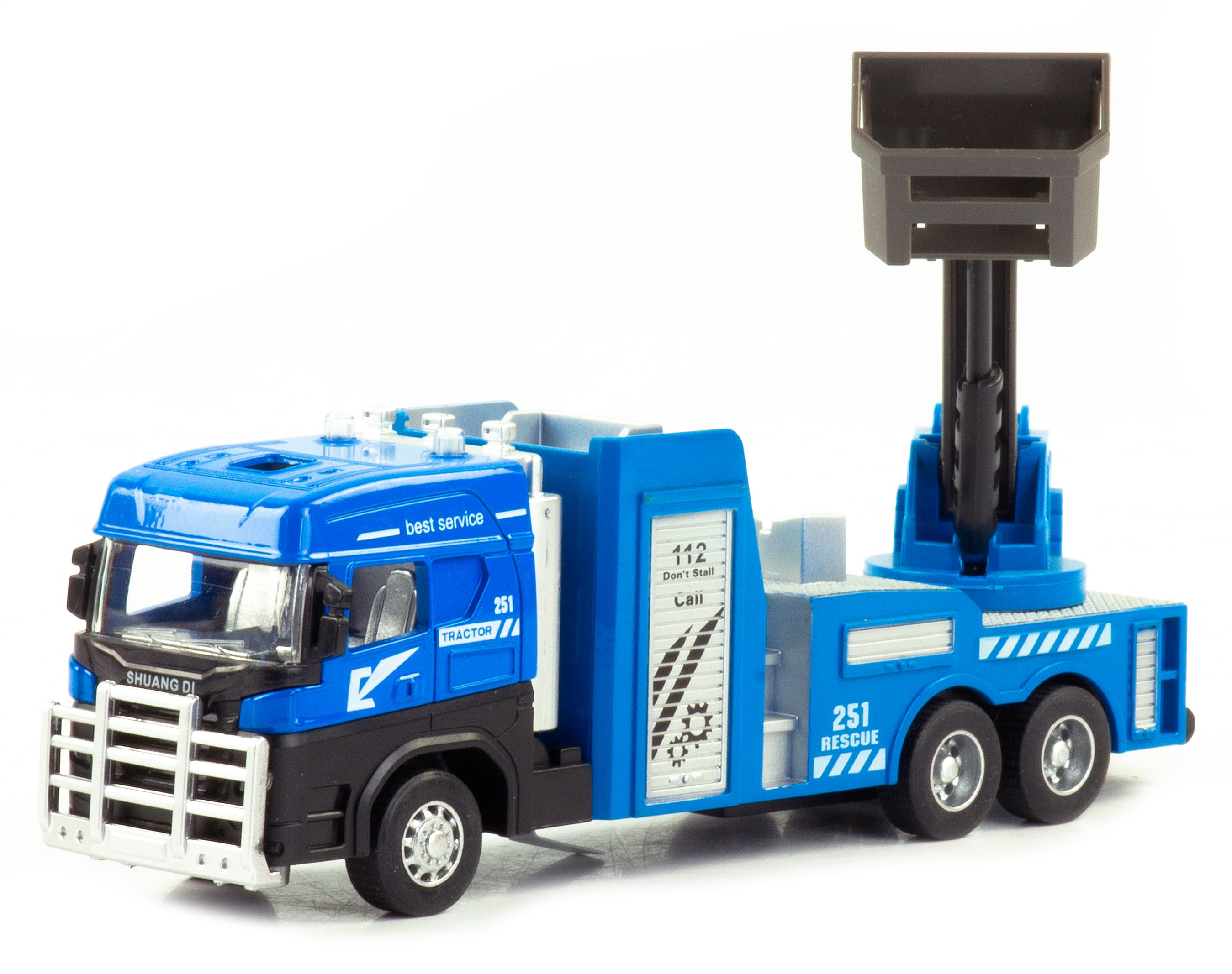 Металлическая машинка «Городская техника: Подъемник» 255D4, 17 см, инерционная / Голубой