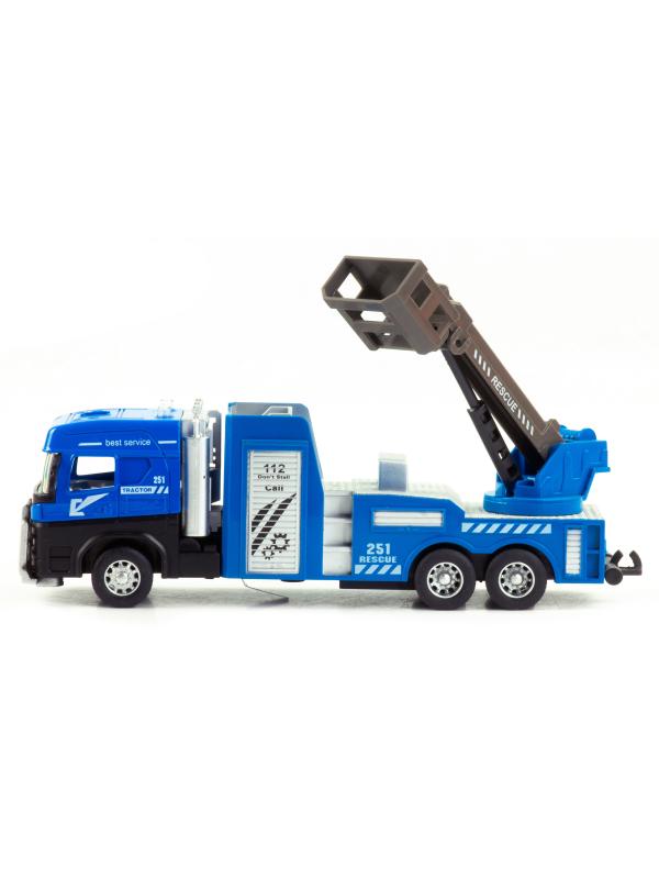 Металлическая машинка «Городская техника: Подъемник» 255D4, 17 см, инерционная / Голубой