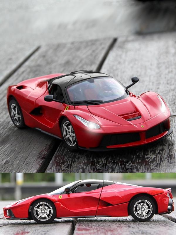 Металлическая машинка 1:32 «Ferrari LaFerrari» А32161, 15 см., инерционная, свет и звук / Красный