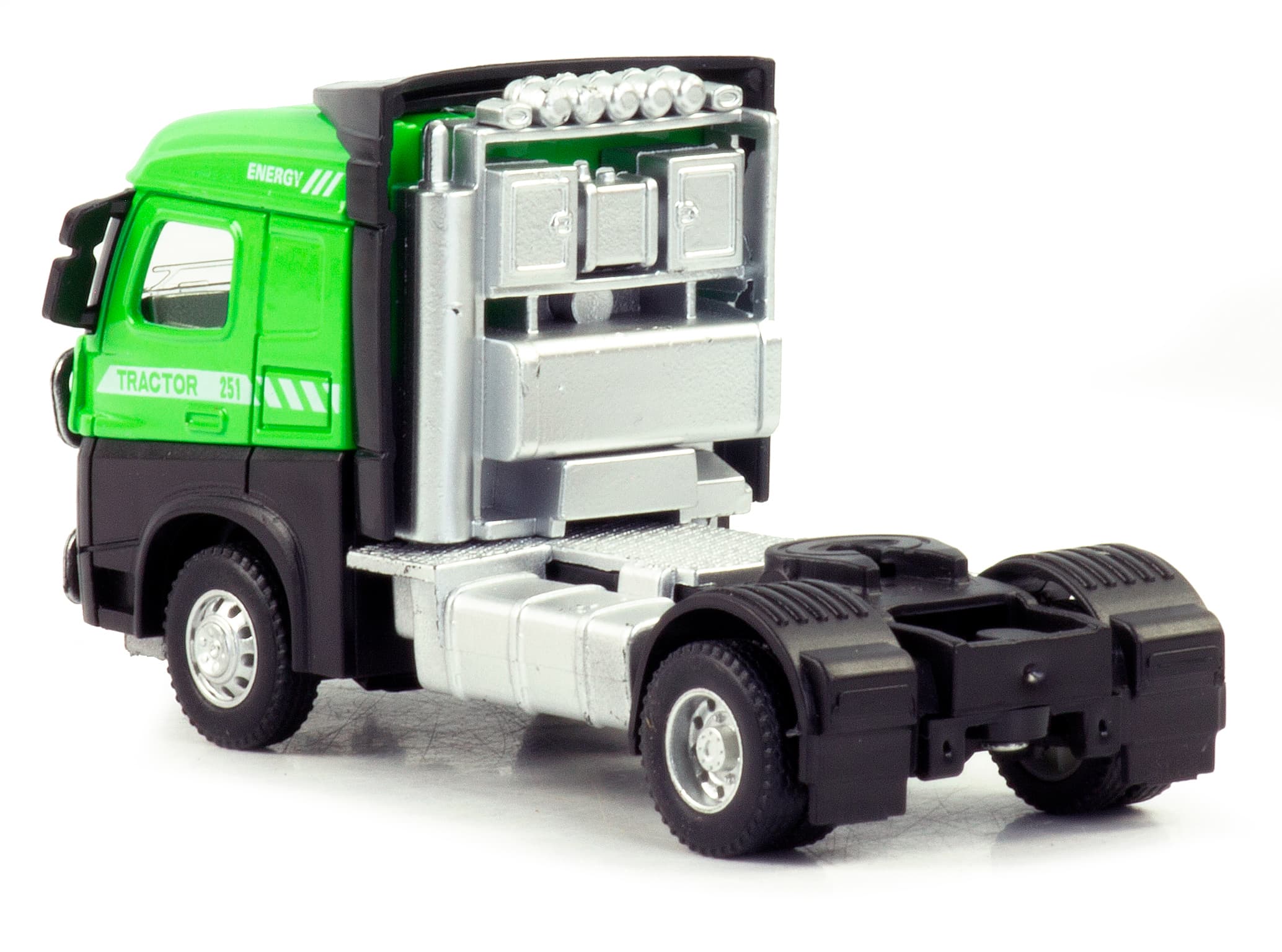 Металлическая машинка «Грузовой Тягач» 055C1, 15 см., инерционная / Зеленый