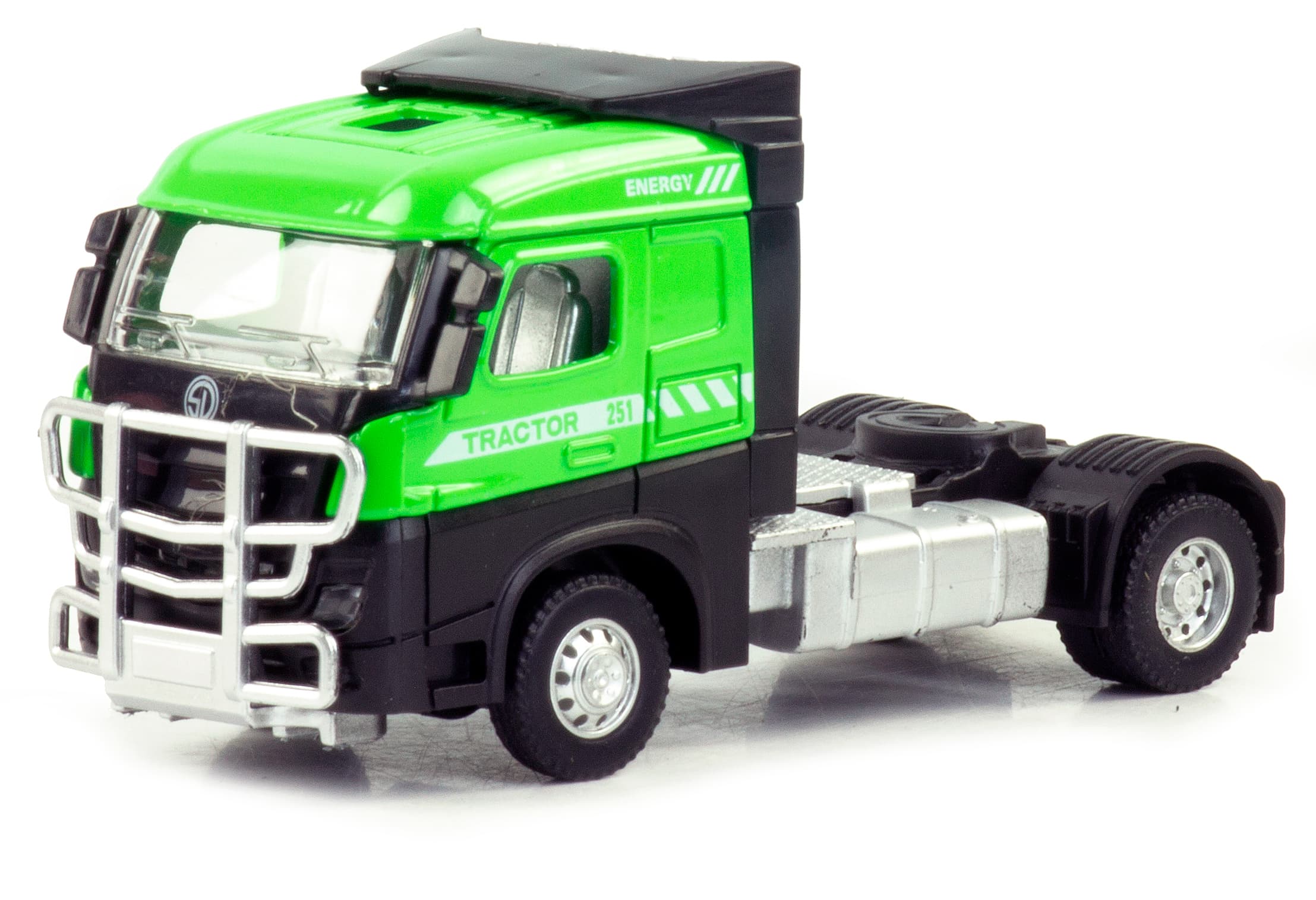 Металлическая машинка «Грузовой Тягач» 055C1, 15 см., инерционная / Зеленый
